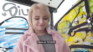 Blonde student agreed to fuck for 200 bucks in the basement