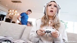A hot nerd gets fucked by her boyfriend in a steamy session