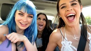 The nimble nimble girl is having fun with her girlfriend in a steamy threesome