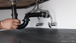 The girl called a plumber to clean the pipes, but things got steamy