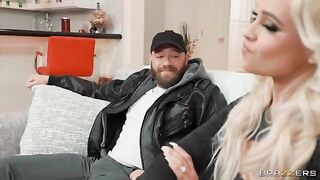 The naughty wife loves money and gets fucked on the couch