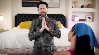 Stepdad surprised Kira Noir with a sensual yoga gift, soaking wet