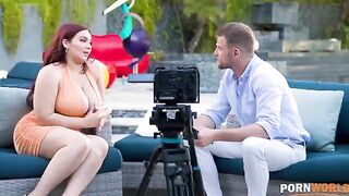 Natasha Nice’s huge boobs get her fucked hard during an interview
