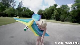 A nympho girl is hungry for outdoor sex and fun