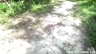 A nympho girl is hungry for outdoor sex and fun