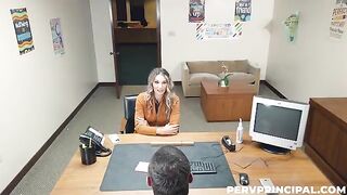 The druggie gets fucked on the table in the office