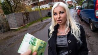 Blonde MILF slut gets fucked on the street for cash