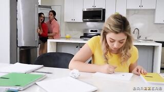 Unforgettable threesome with big natural tits, a story about tips and passion