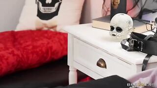 The mischievous milf is getting fucked by her bossy goth and another guy