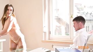 Busty boss Josephine called the employee with a big dick to her office
