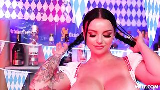Festival of beer and pussies. Elite girls with tattoos get wild on camera