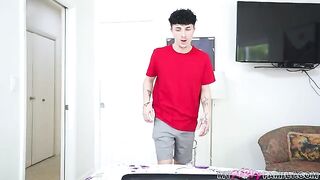 Auntie got so horny that she began to show her tits and pussy to the guy