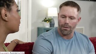 A girl sucks the dick of her new partner in the first meeting