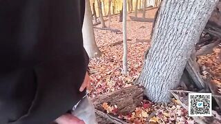A married couple enjoys sex while taking a walk