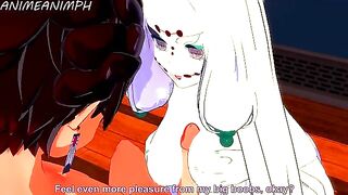 Spider Demon (Mother) fucks with Tanjiro Kamado in an uncensored 3D hentai scene