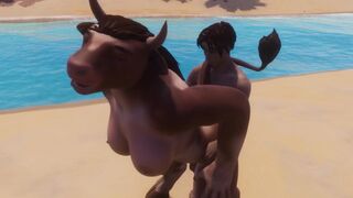 A cow girl in fur is fucking with a man | Furry monster| 3D Porn Wild Life