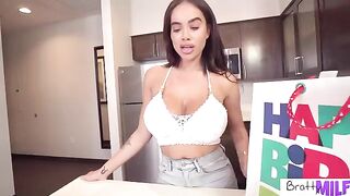 Busty stepmom Victoria June satisfies her stepson’s birthday wishes