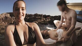 A couple has sex on a romantic evening in Sardinia