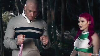 The guy roughly fucked her in the ass in the recreation area