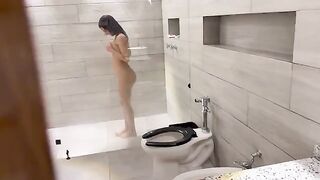 A venezuelan girl is passionately fucked in the shower