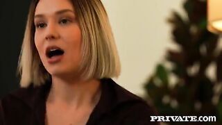 Appetizing girl has sex with two guys in double pleasure mode