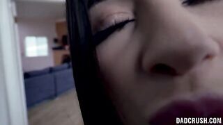 Two pretty girls are working for their stepdad and waiting for a reward