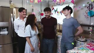 The mom threw an anal party for her friend's son and his friends