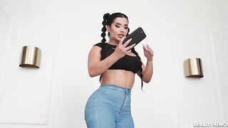 The girl talks about herself, and then takes off her clothes