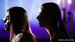 A gentle romantic sex in a hotel room with slow pace