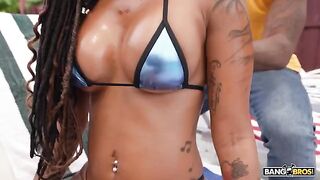 Her black mouth is perfectly shaped for a dick