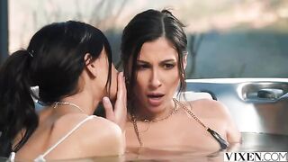 A day in paradise with a breathtaking brunette beauty
