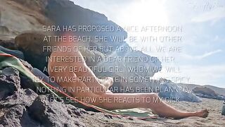 Two girls got caught for wanking on the nude beach