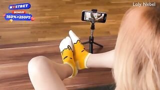 I decided to make a footjob video with my step sister