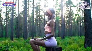 A girl sucked the cock of her neighbor in the forest