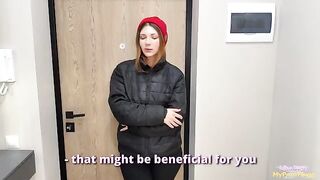 The delivery girl was late, so she had sex with me to compensate