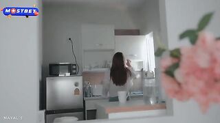 A cute petite teen offers a stranger tea instead of fare money