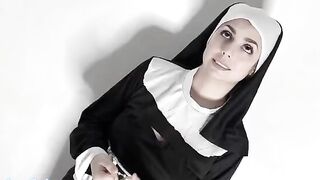 A hot nun with huge boobs is bouncing on cock - Best of Italian Blasphemy