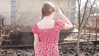 A hot blonde is always horny and ready for action in the woods