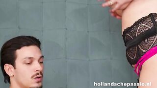 A girl saddled a young stallion and began to jump on it with her wet pussy