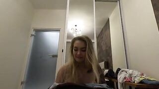 Blonde with a perfect body invites you to her home in HD