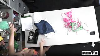 A blonde is having a lot of pleasure while she's being fucked