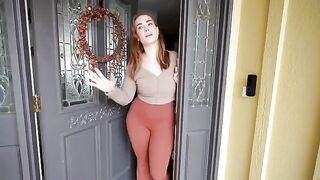 A hot mom is offering a bed to a stranger in a daring setup
