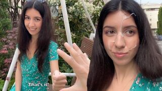 A little dirt on the face, a big orgasm from the cumwalk