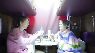 A young beauty got a good look in the compartment with someone