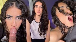 The cute Latina girl passionately has sex and swallows the semen