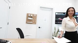 The girl was powerfully fucked by her pleasant coworker in the office