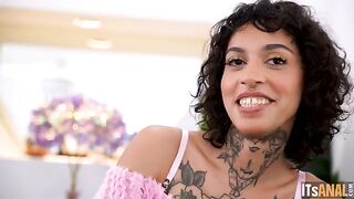 Everything for a complete experience - amazing brunette sex on the couch
