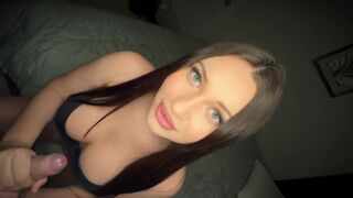 She shows what she learned from blowjob class with intense passion