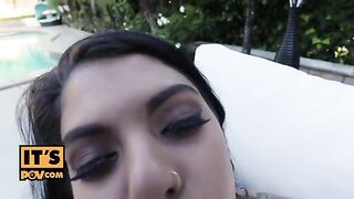 Petite teen Gina Valentina gets her tight ass pounded early in the morning