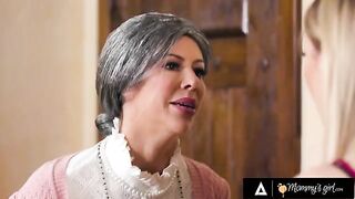 MILF Alexis Fawx fucks her stepdaughter, incognito, to keep their secret